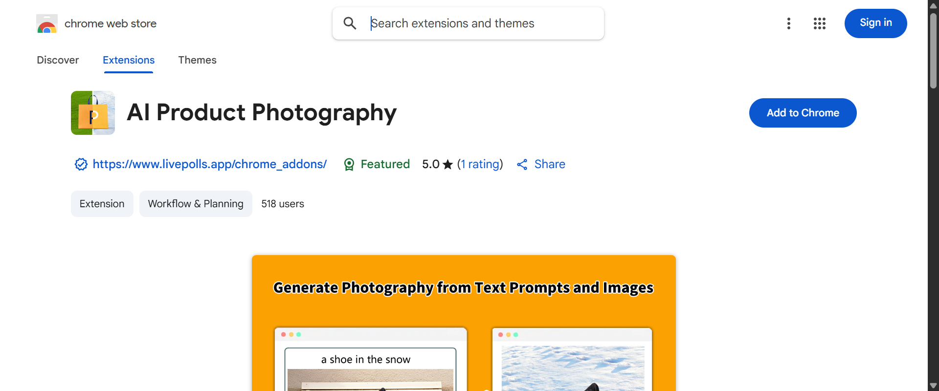 AI Product Photography (Chrome Extension) screenshot 1