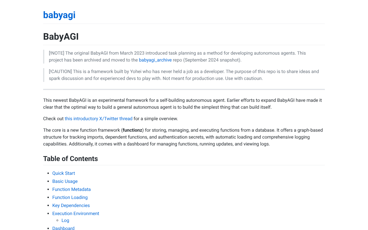 BabyAGI screenshot 1