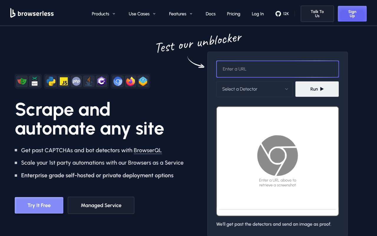 Browserless screenshot 1