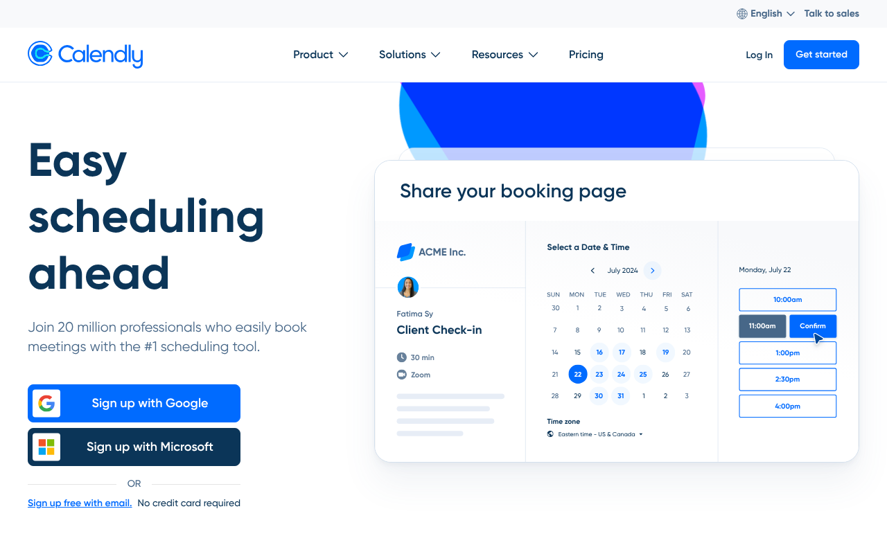 Calendly screenshot 1