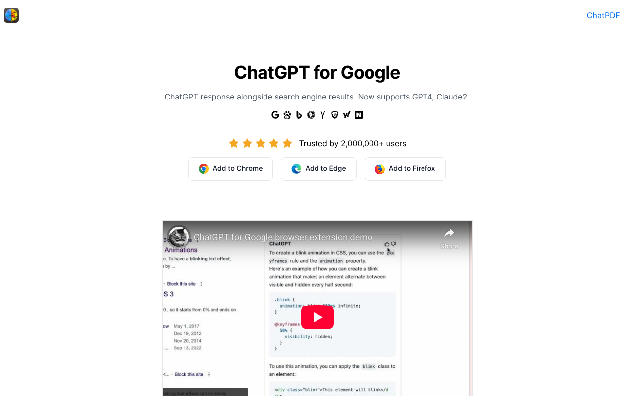ChatGPT4Google screenshot 1