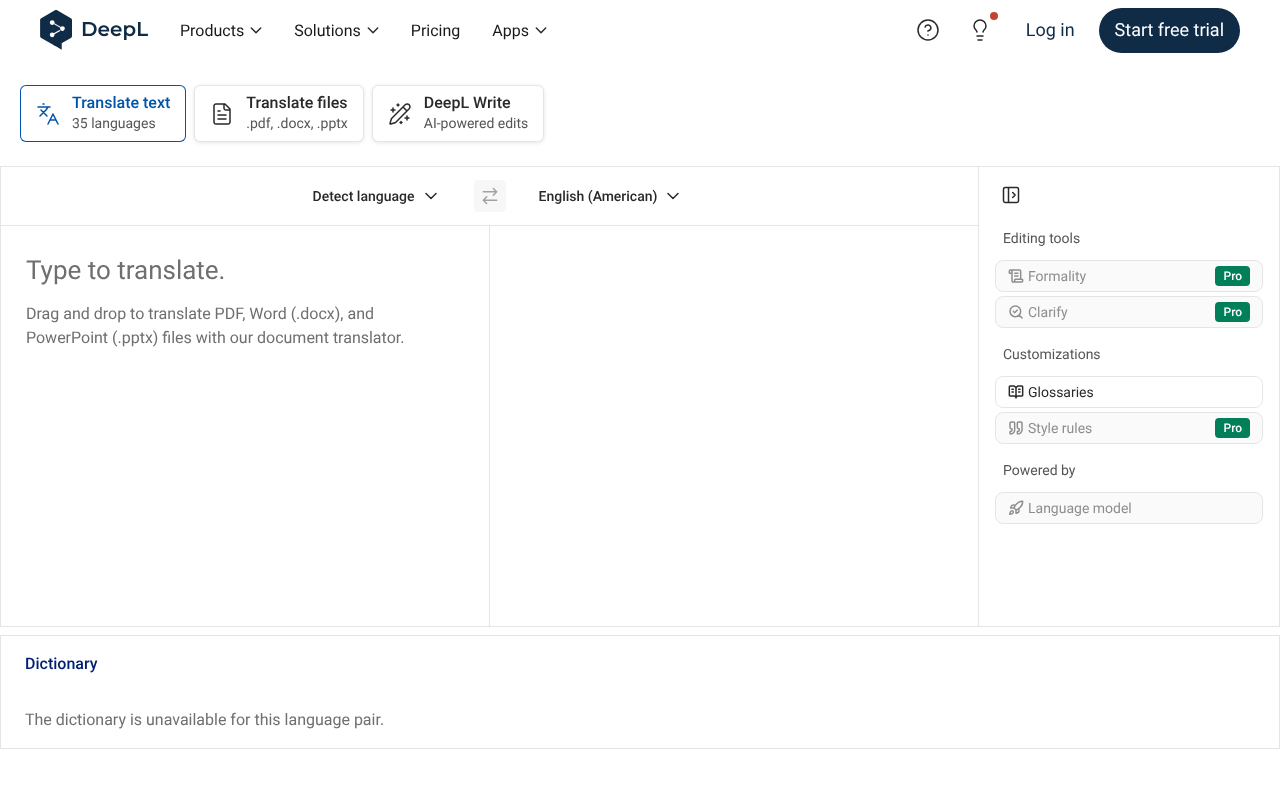 DeepL screenshot 1