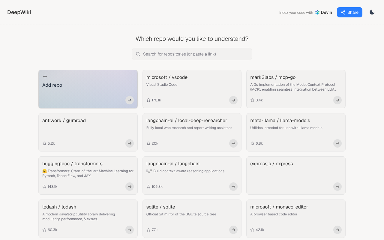 DeepWiki screenshot 1