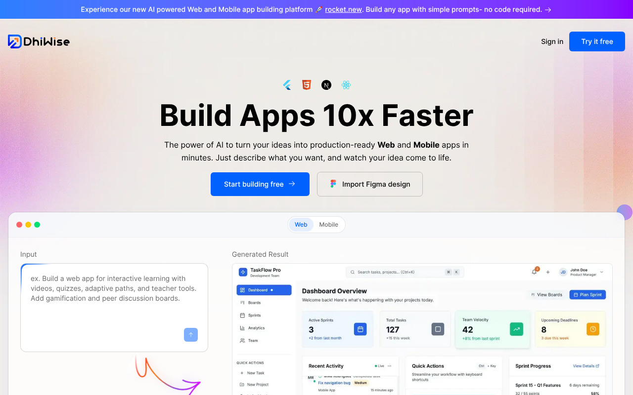 DhiWise screenshot 1