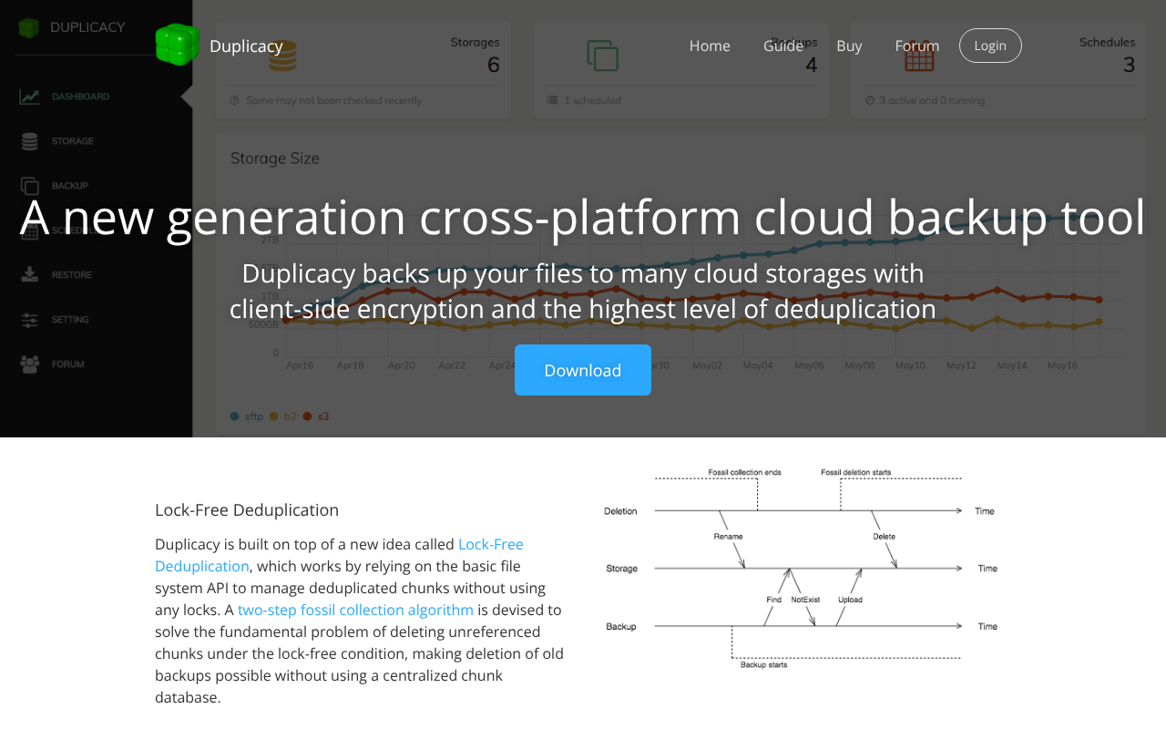Duplicacy screenshot 1