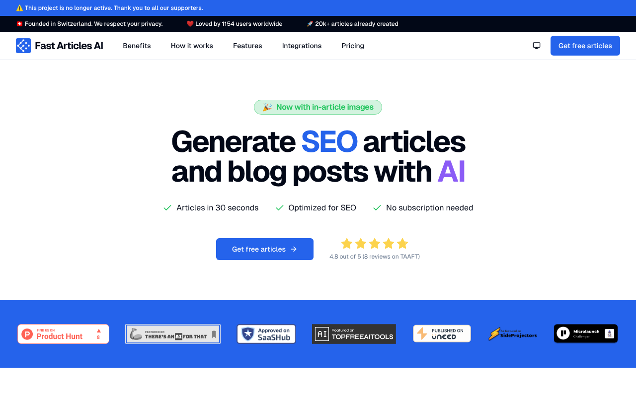 FastArticles.ai screenshot 1
