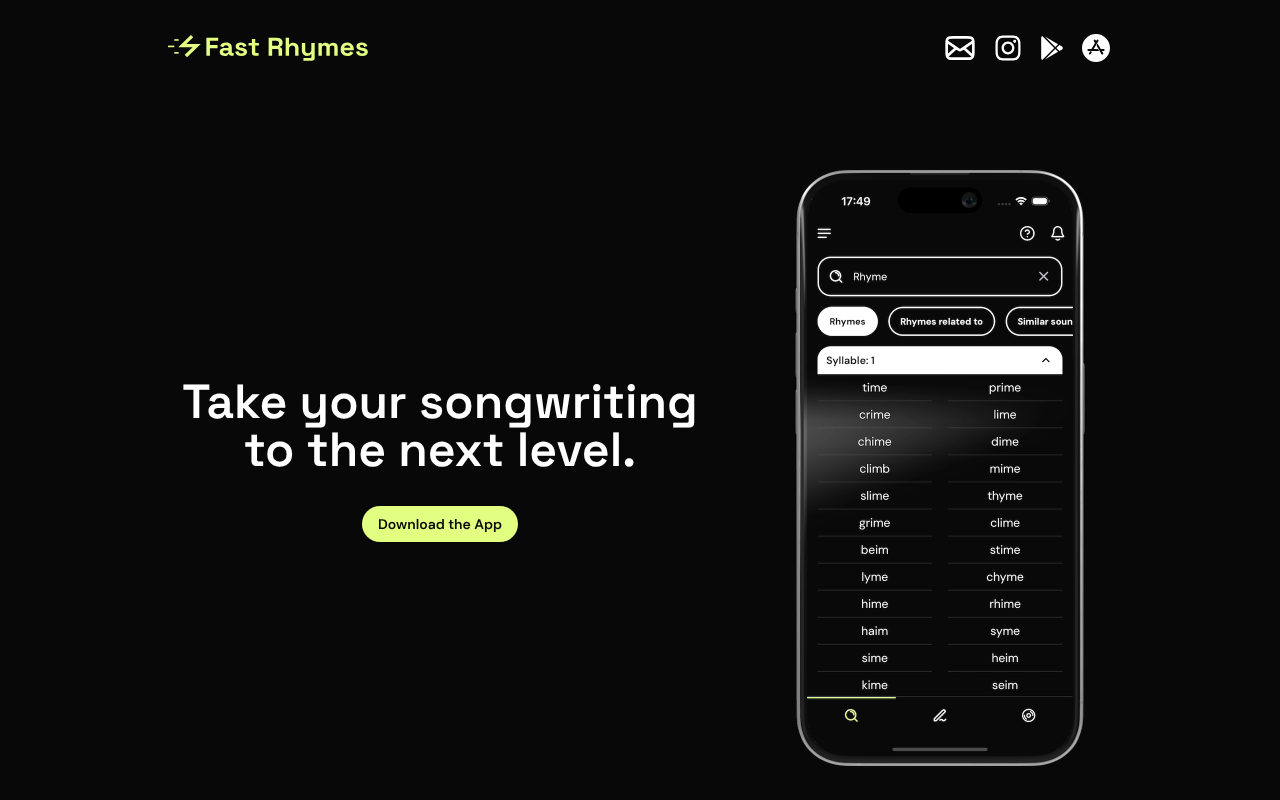 FastRhymes screenshot 1