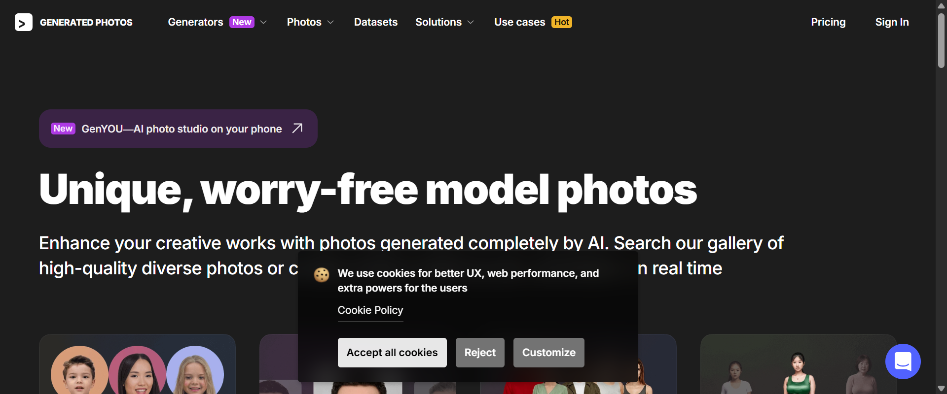 Generated Photos screenshot 1