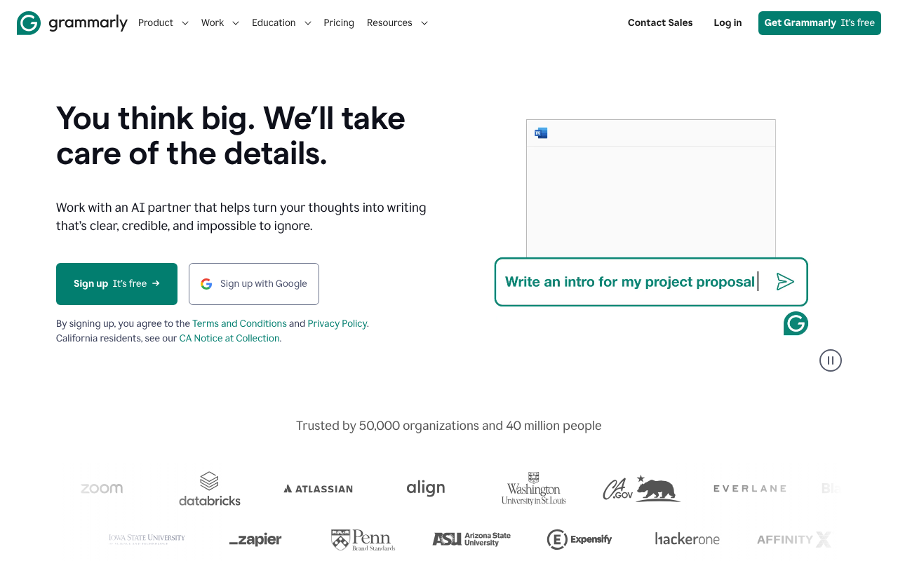 Grammarly screenshot 1