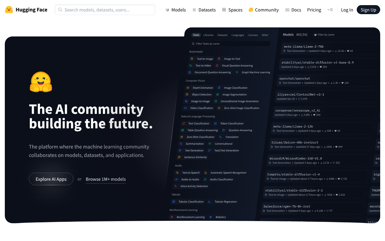 Hugging Face screenshot 1
