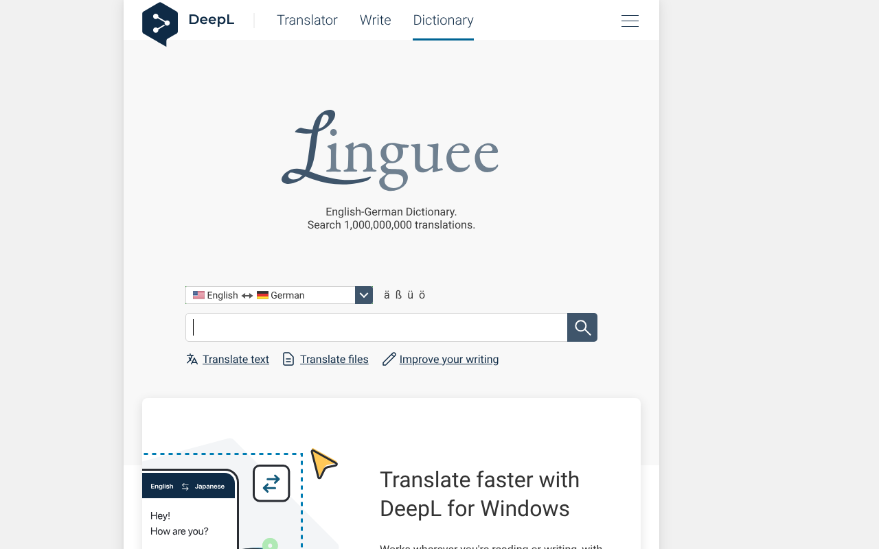 Linguee screenshot 1