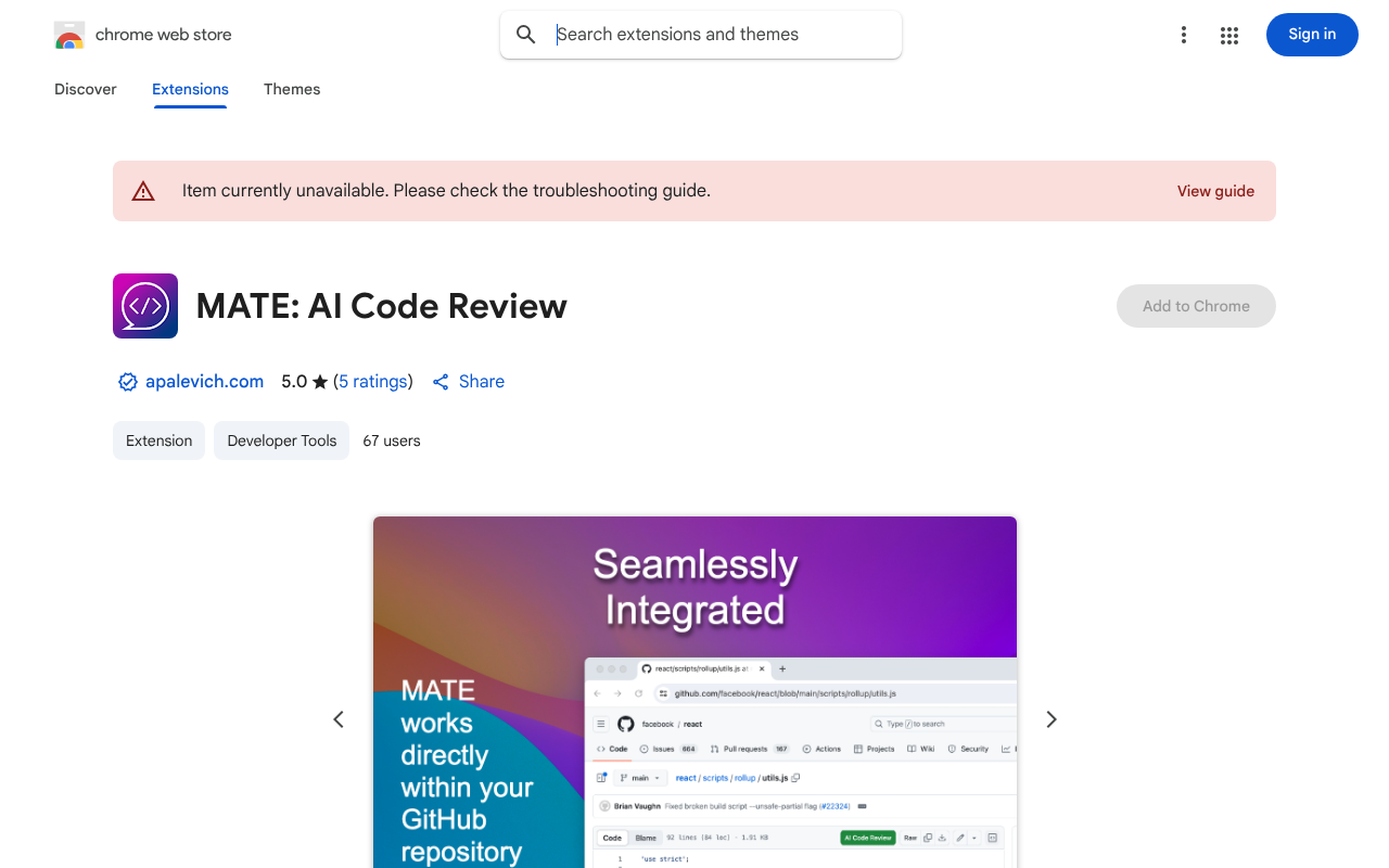 Mate AI Code Review screenshot 1