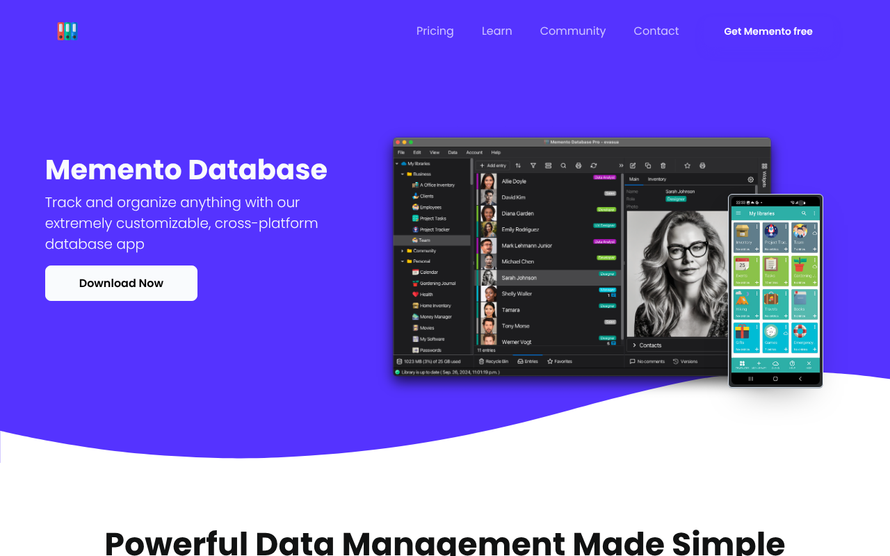 Memento Database screenshot 1