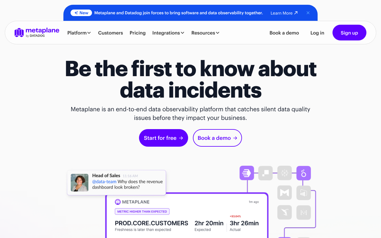 Metaplane screenshot 1