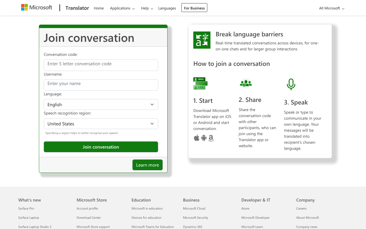 Microsoft Translator screenshot 1
