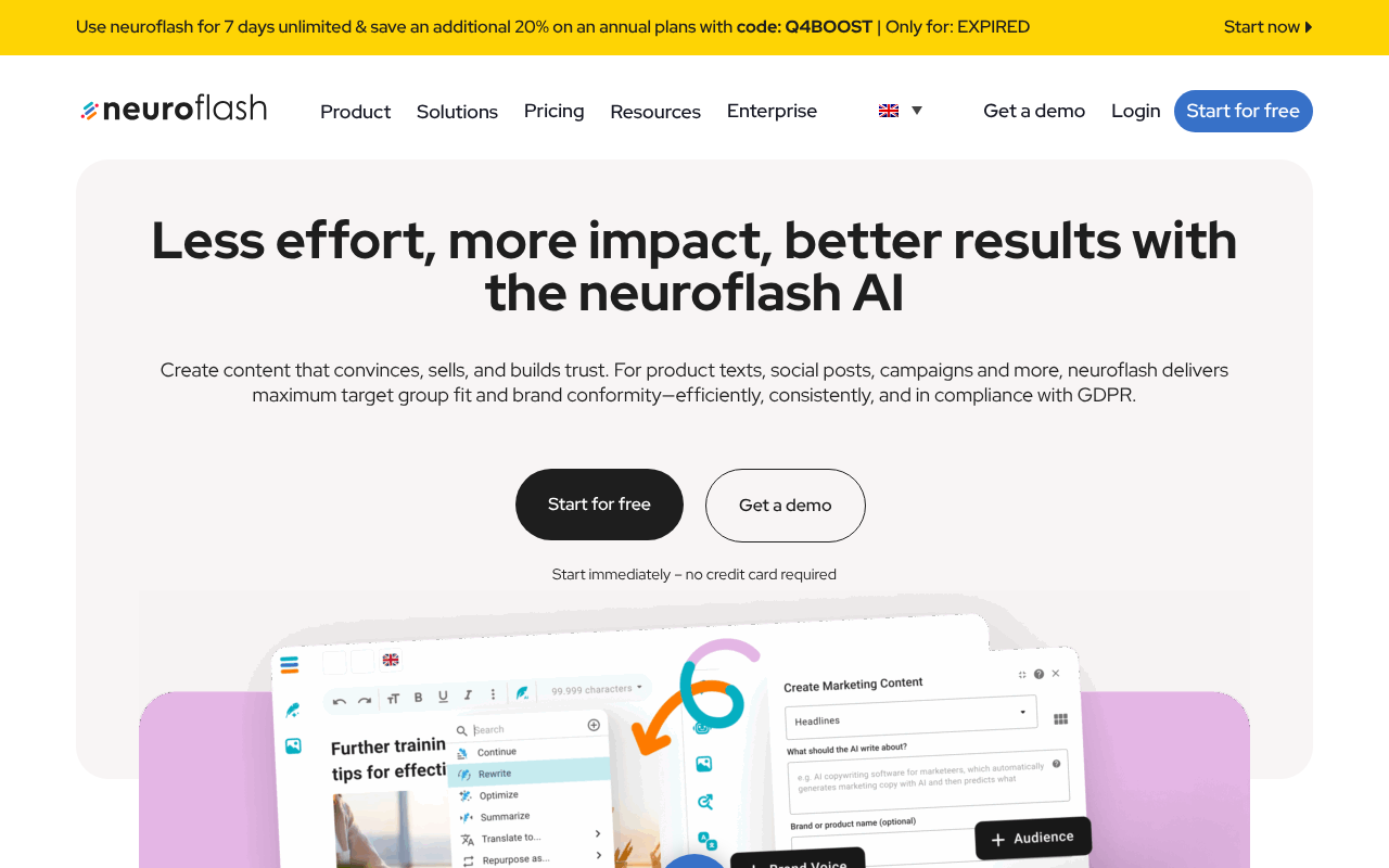 Neuroflash screenshot 1