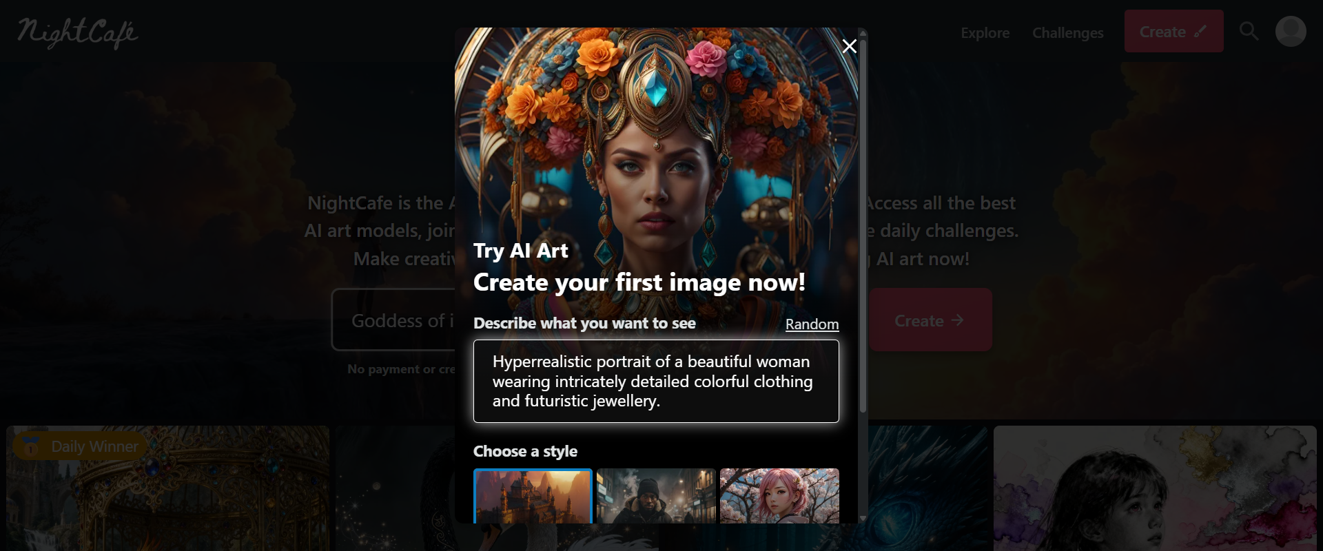 NightCafe Creator screenshot 1