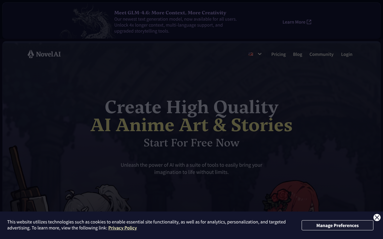 NovelAI screenshot 1