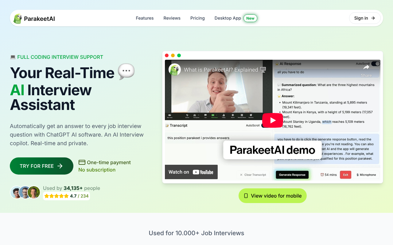 Parakeet AI screenshot 1