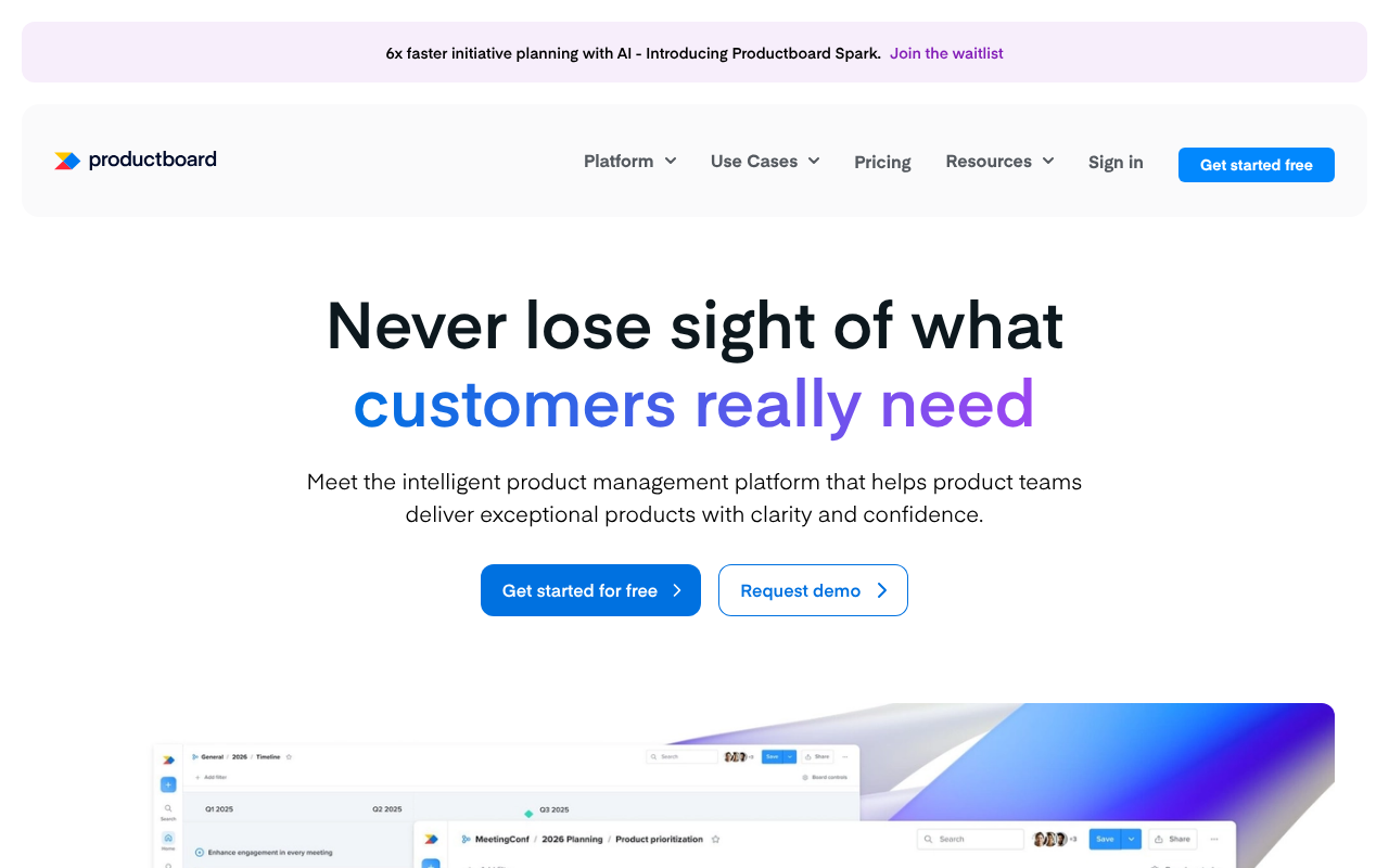 Productboard screenshot 1