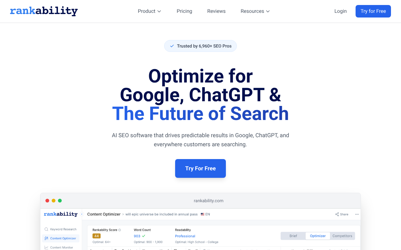 Rankability screenshot 1