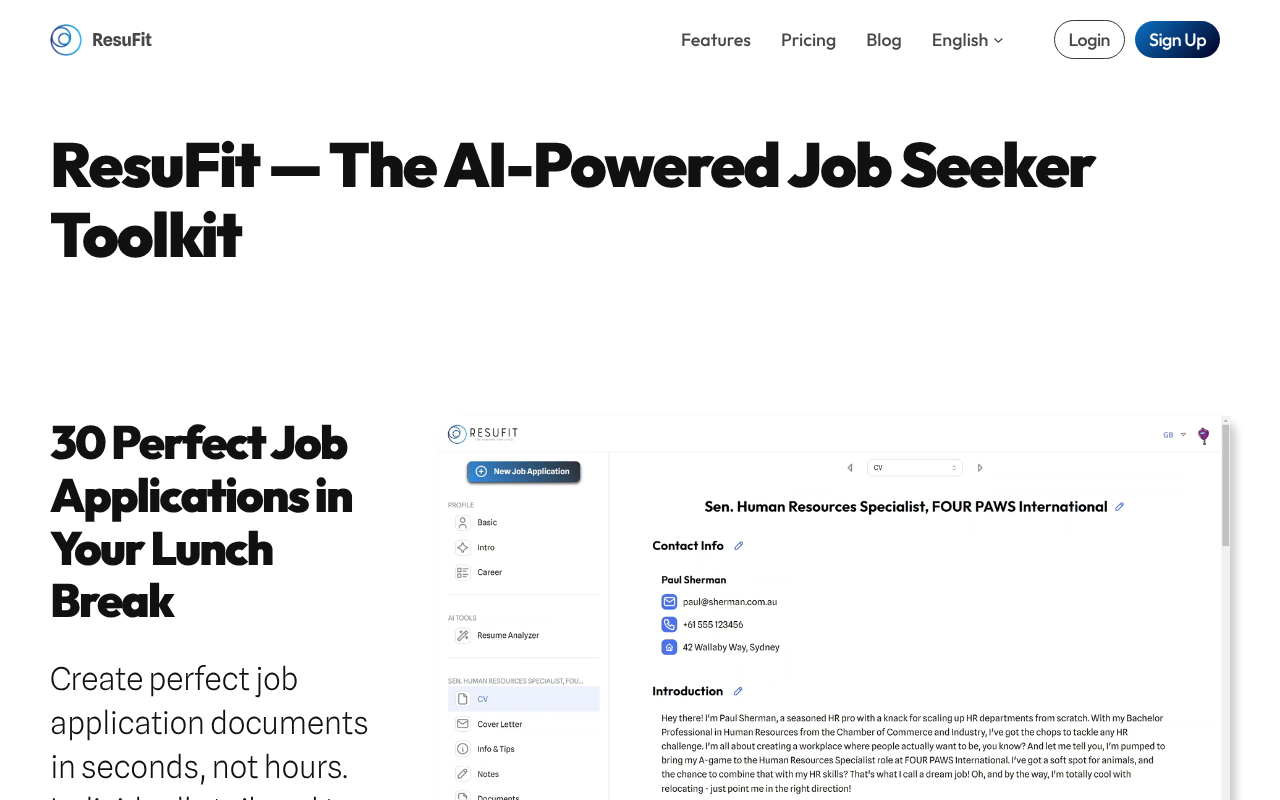 ResuFit screenshot 1