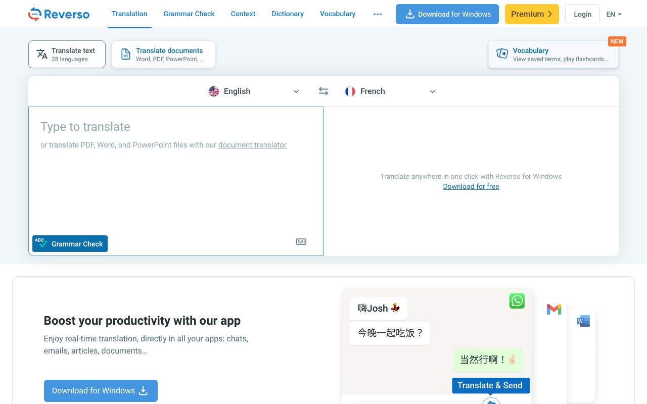 Reverso screenshot 1