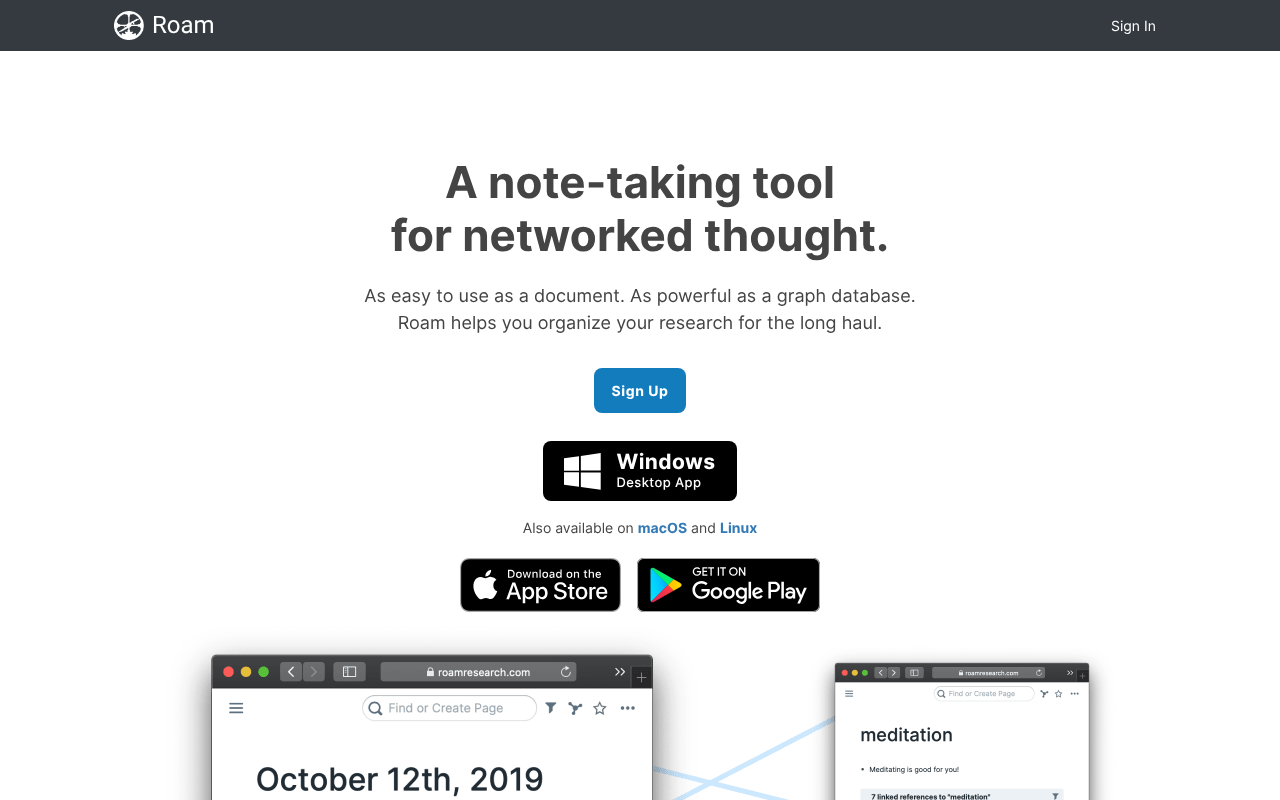 Roam Research screenshot 1