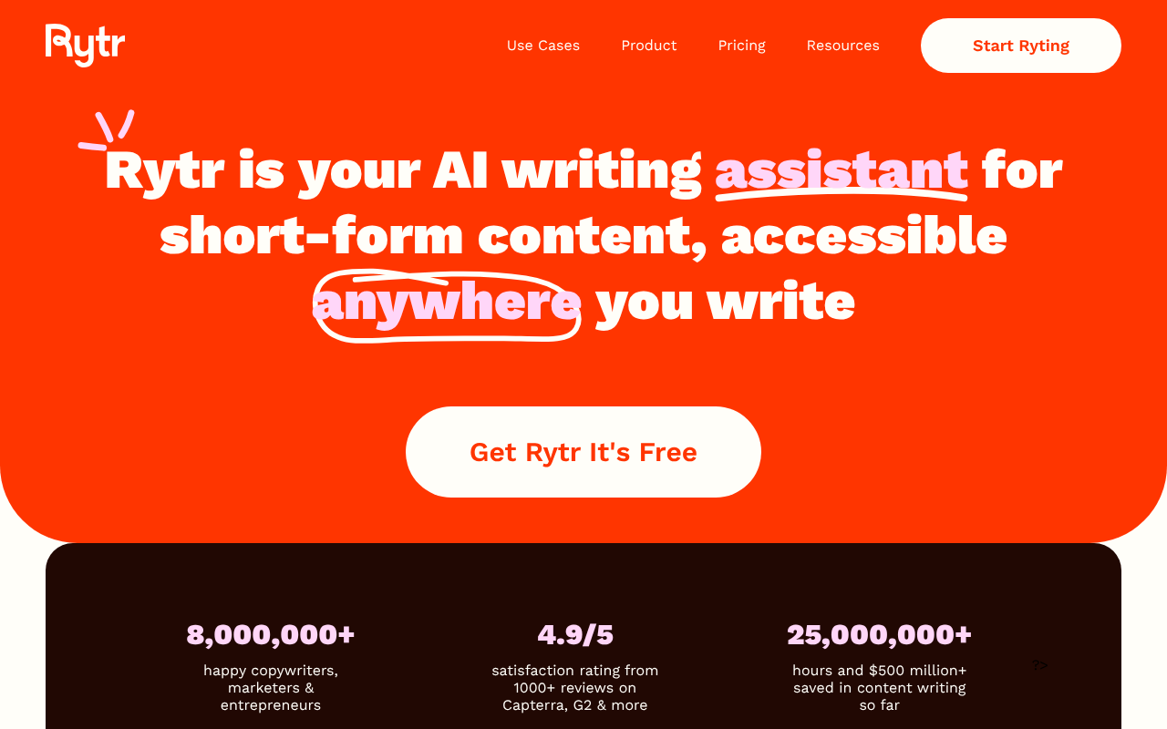 Rytr screenshot 1