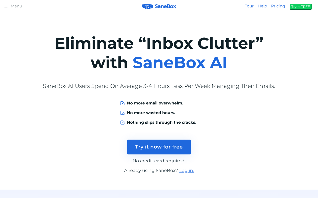 SaneBox screenshot 1