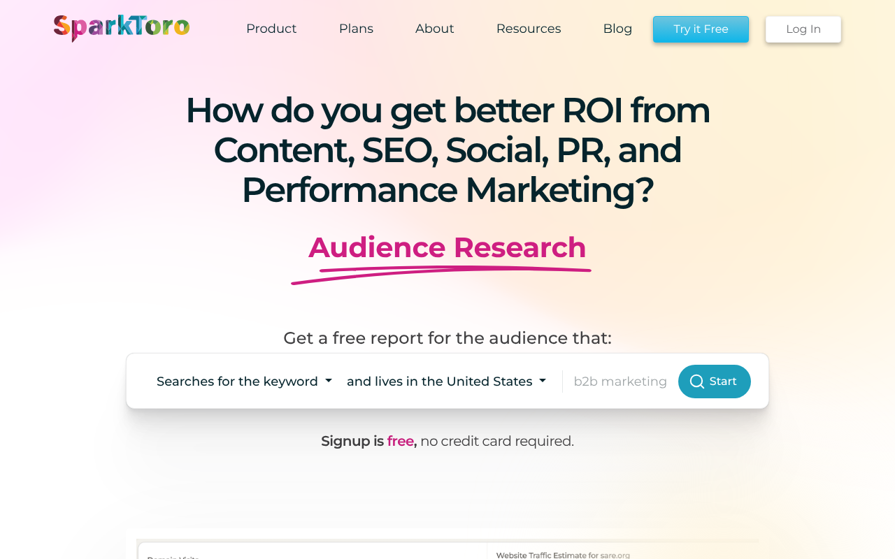 SparkToro screenshot 1