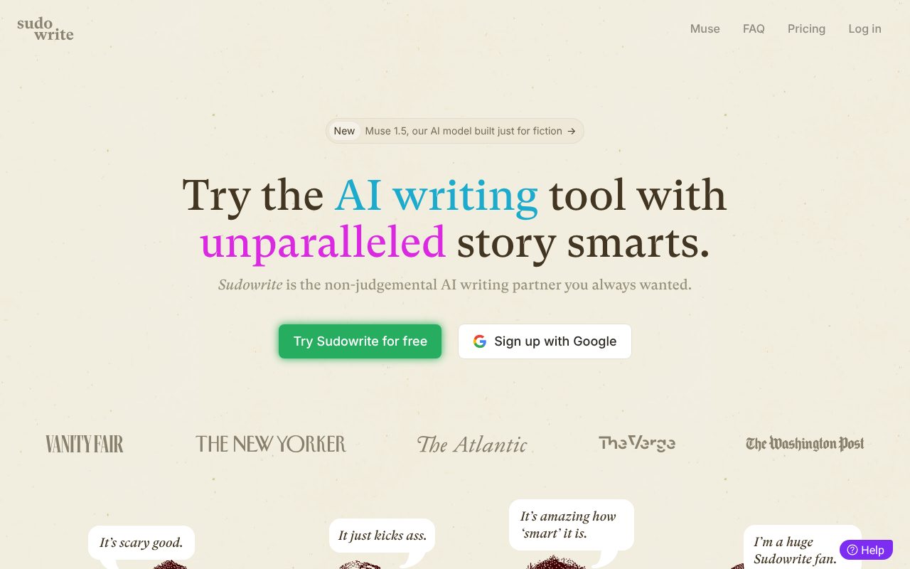 Sudowrite screenshot 1
