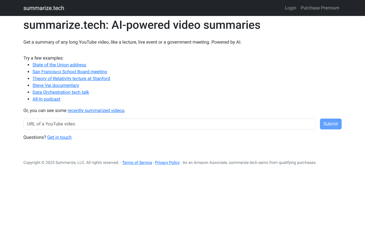 Summarize.tech screenshot 1