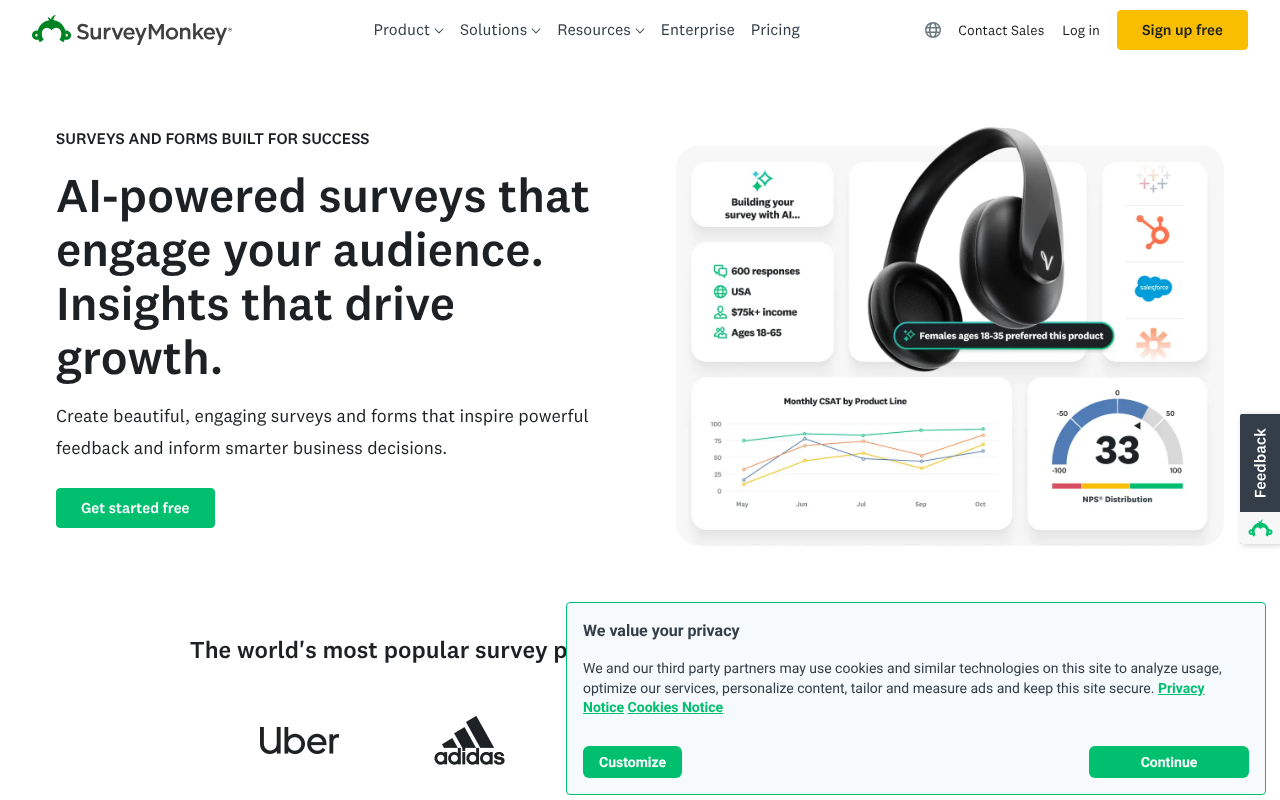 SurveyMonkey screenshot 1