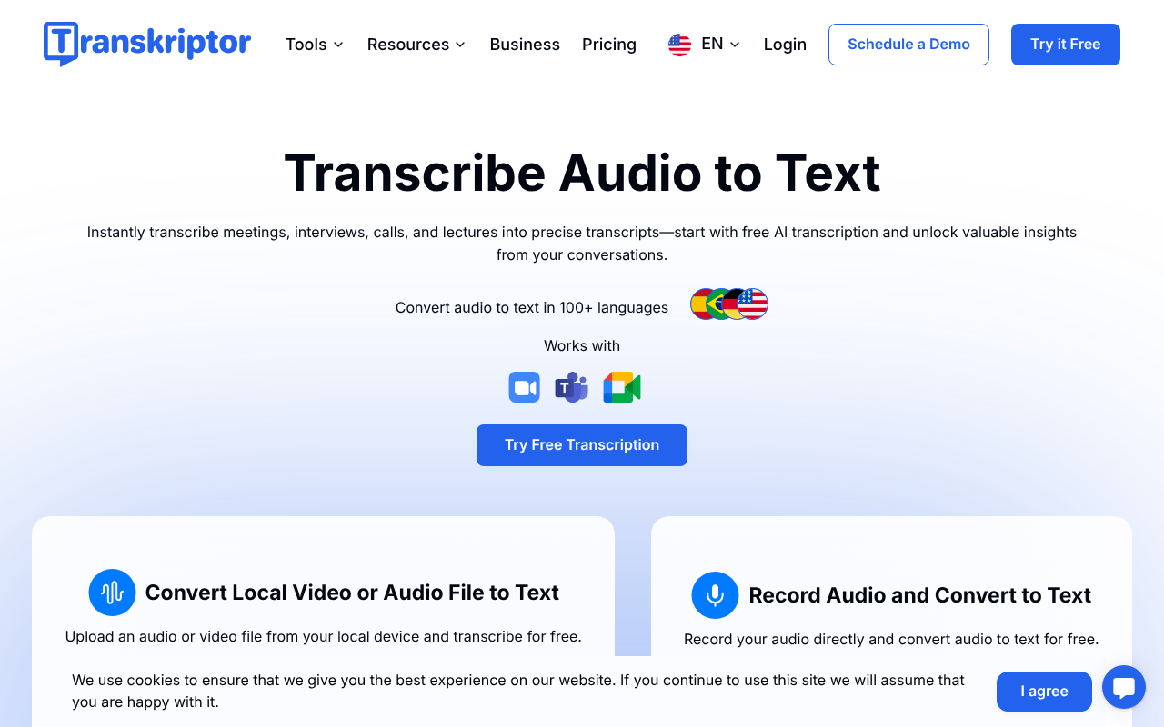 Transkriptor screenshot 1