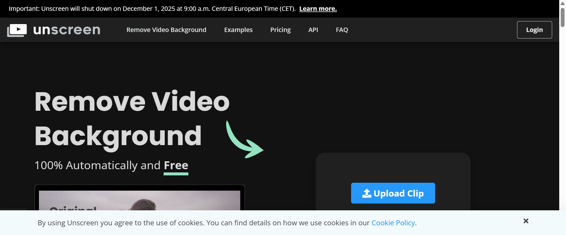 Unscreen screenshot 1