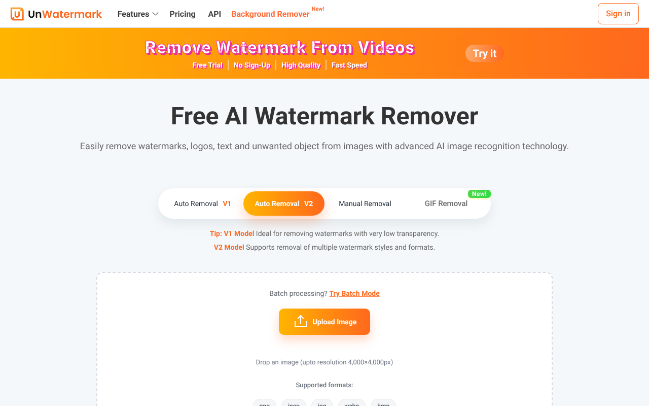 Unwatermark.ai screenshot 1