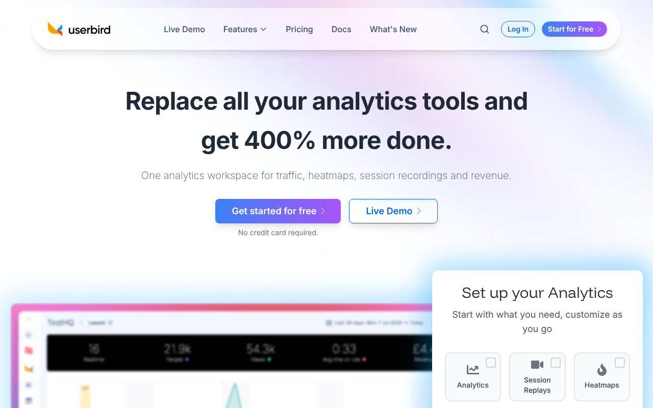 Userbird screenshot 1