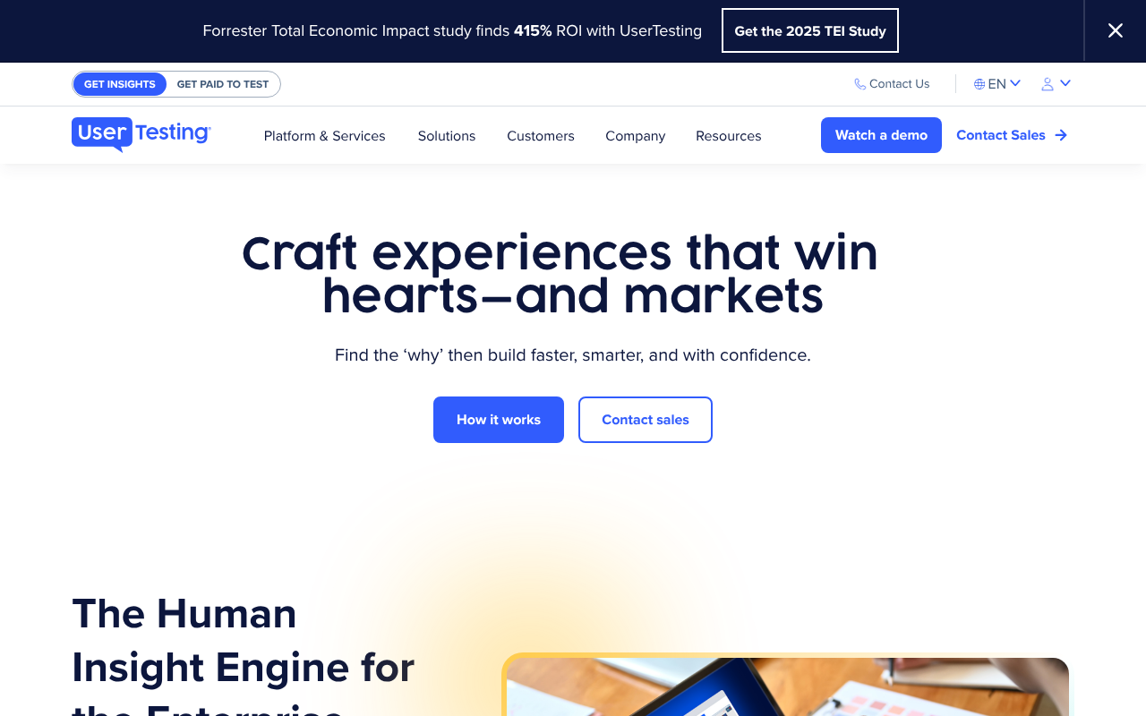 UserTesting screenshot 1