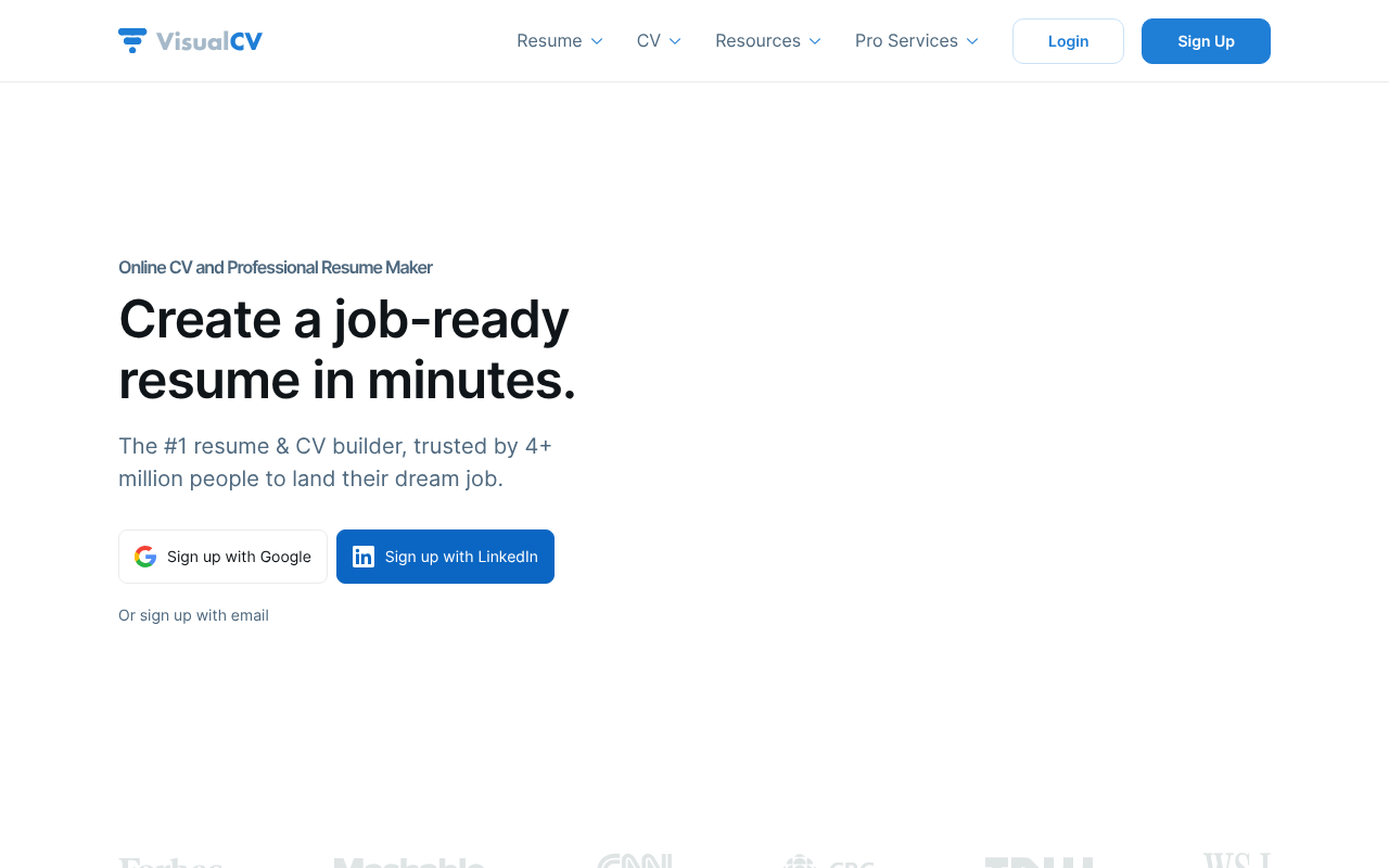 VisualCV screenshot 1