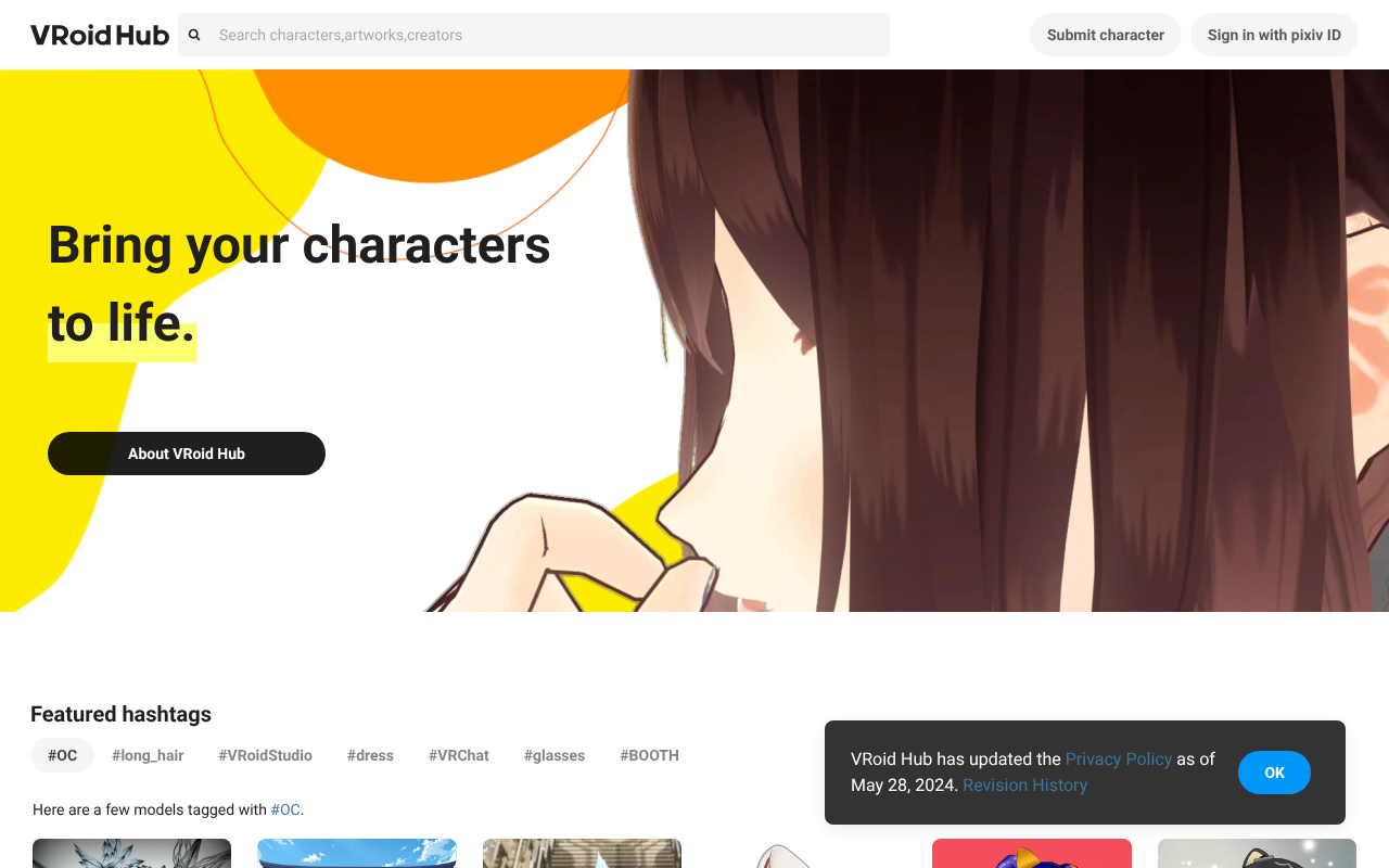 VRoid Hub screenshot 1