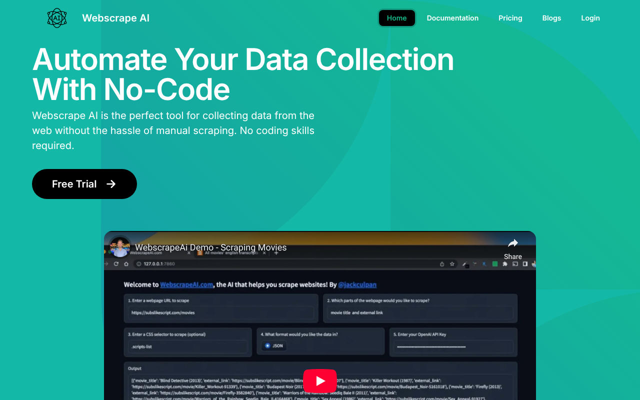 WebscrapeAI screenshot 1