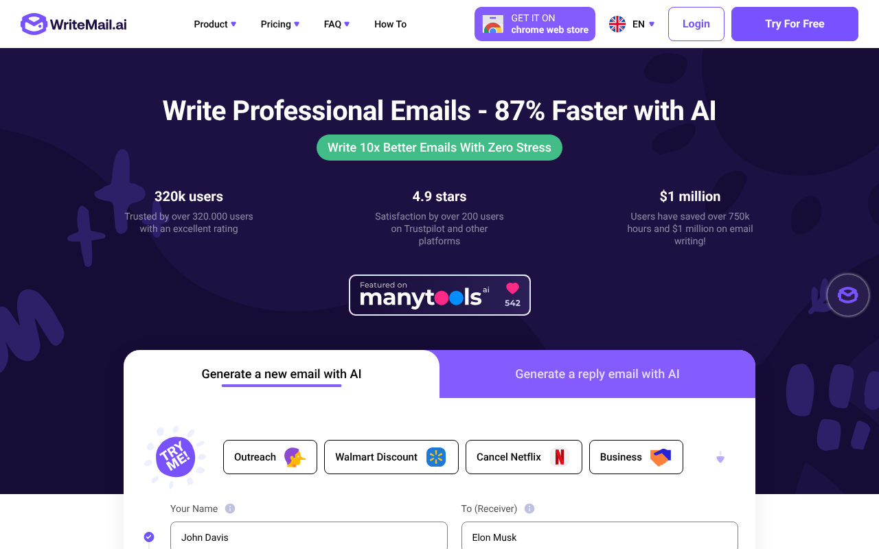 WriteMail.ai screenshot 1